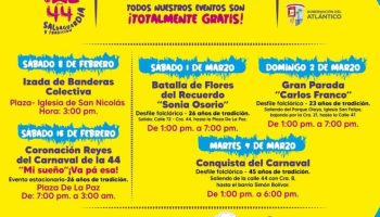 Conoce la programación oficial del Carnaval de la 44 que empieza este sábado